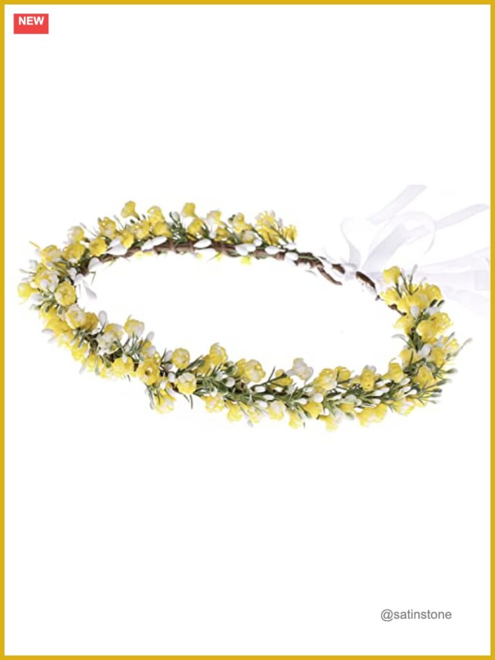 Handmade Flower Crown Headband Bridal Wedding Floral Halo Eucalyptus Adjustable
